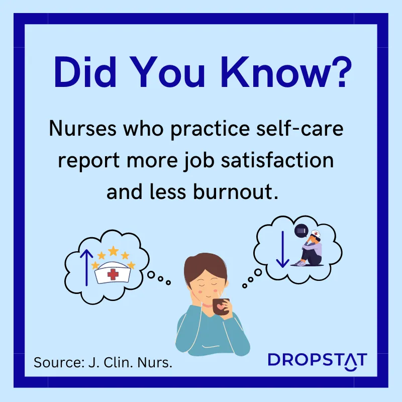 nurses who practice self-care report more job-satisfaction and less burnout - Dropstat