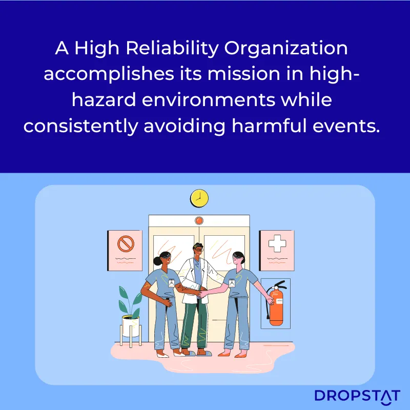 A High Reliability Organization accomplishes its mission in high-hazard environments while consistently avoiding harmful events. Dropstat